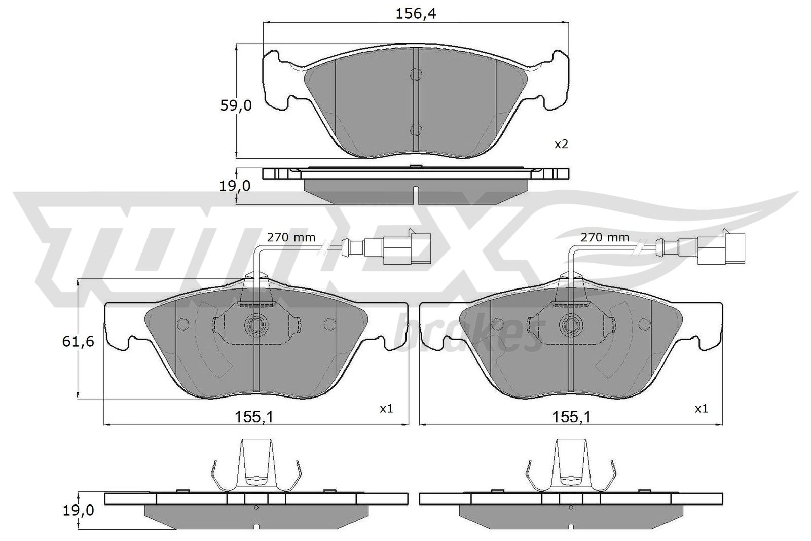 Sada brzdových platničiek kotúčovej brzdy TOMEX Brakes